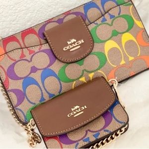 Coach Pride Poppy Crossbody With Card Case In Signature Canvas C4697